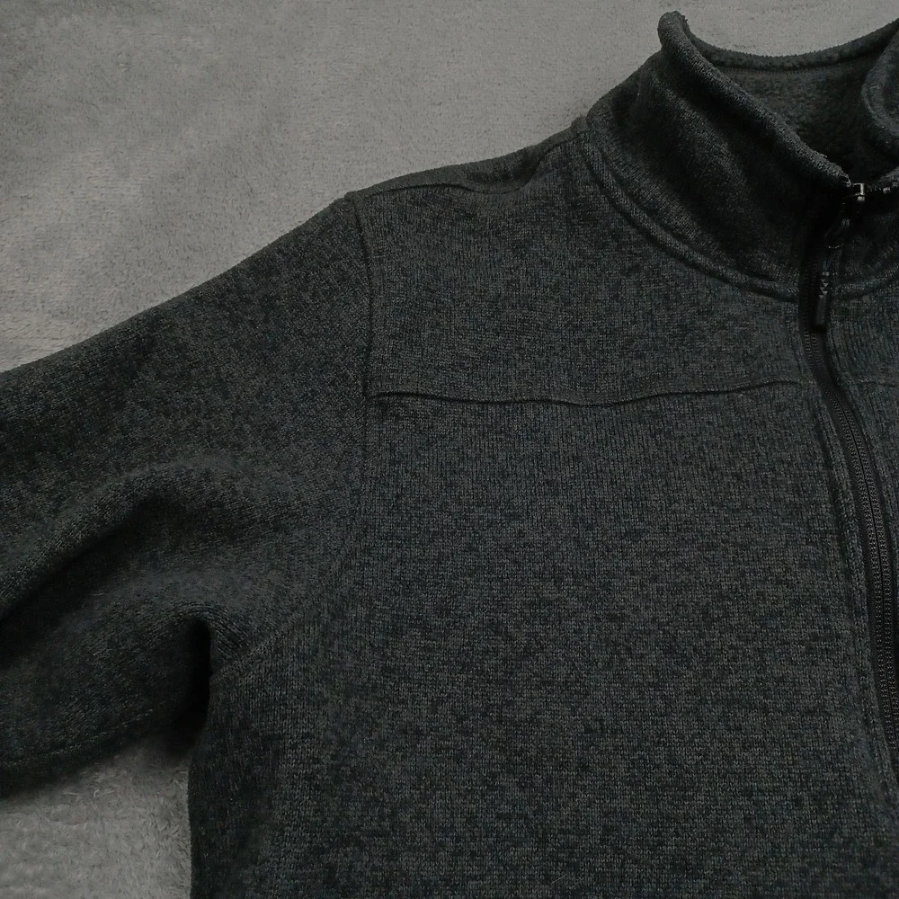 North Face Sweater Mens Large Gray 1/4 Zip Fleece Pullover Outdoor Casual
